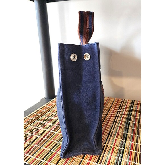 Hermes Small Fourre Tout Canvas Handbag - Blue/Rust - Picture 12 of 14